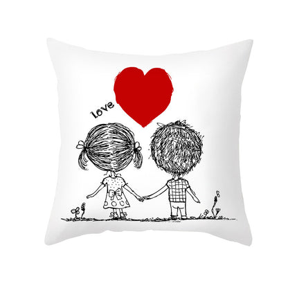 Home Valentine's Day Throw Pillow Cover