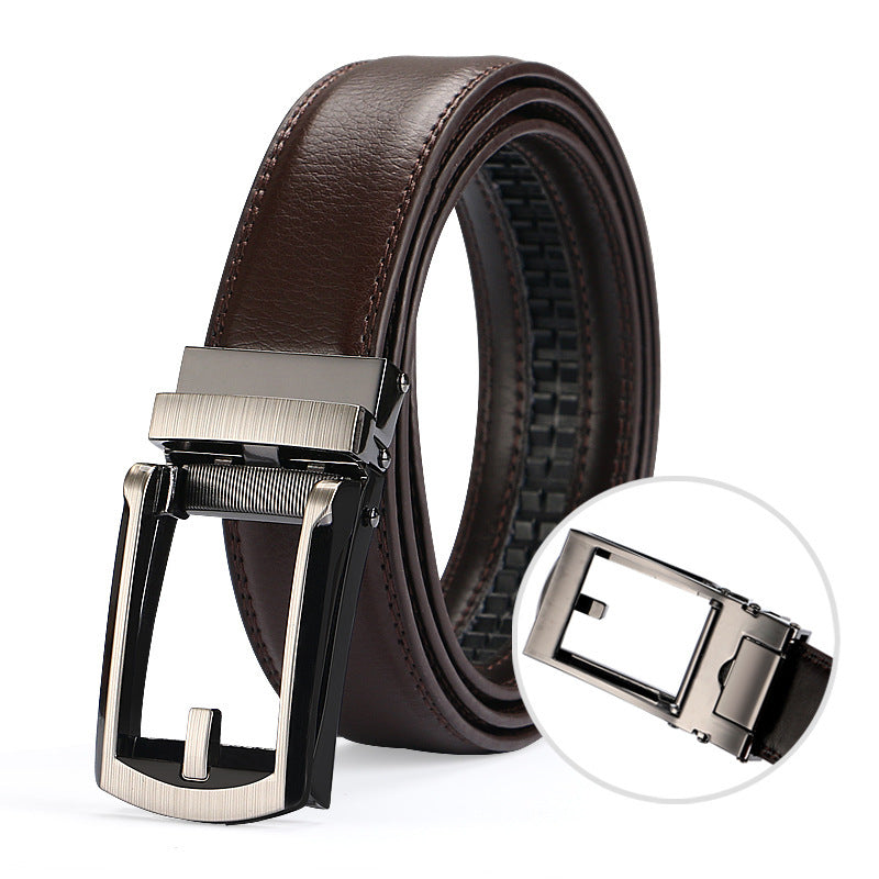 Two-layer Cowhide Automatic Buckle Men's Special Belt