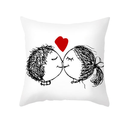 Home Valentine's Day Throw Pillow Cover