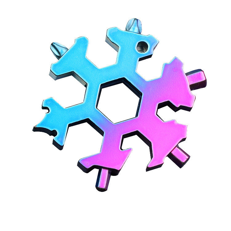 Snowflake Tool Card Portable Outdoor Emergency Octagonal Universal Snowflake