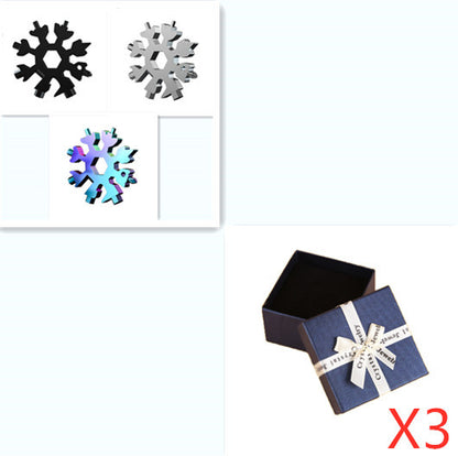 Snowflake Tool Card Portable Outdoor Emergency Octagonal Universal Snowflake