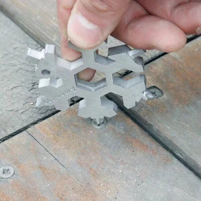 Snowflake Tool Card Portable Outdoor Emergency Octagonal Universal Snowflake