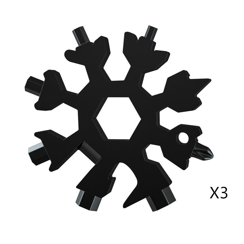 Snowflake Tool Card Portable Outdoor Emergency Octagonal Universal Snowflake