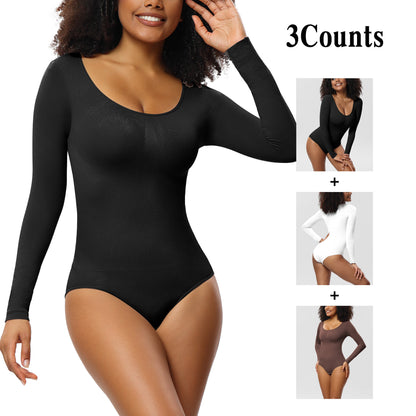 Jumpsuit Women's Bottoming Shirt Long Sleeve Corset One-piece Corset