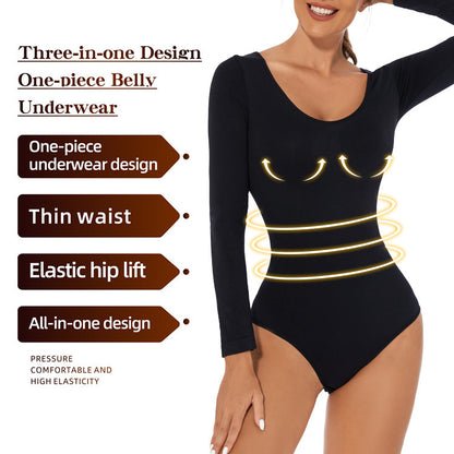 Jumpsuit Women's Bottoming Shirt Long Sleeve Corset One-piece Corset