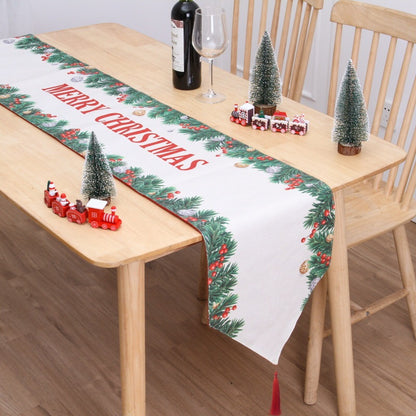 Christmas Table Flag Double Printing Snowman Table Mat