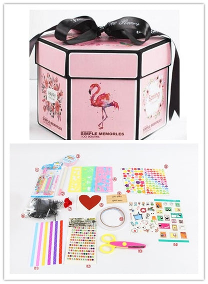 Surprise Explosion Box DIY Handmade Scrapbook Photo Album Gift Box for Valentine Gift