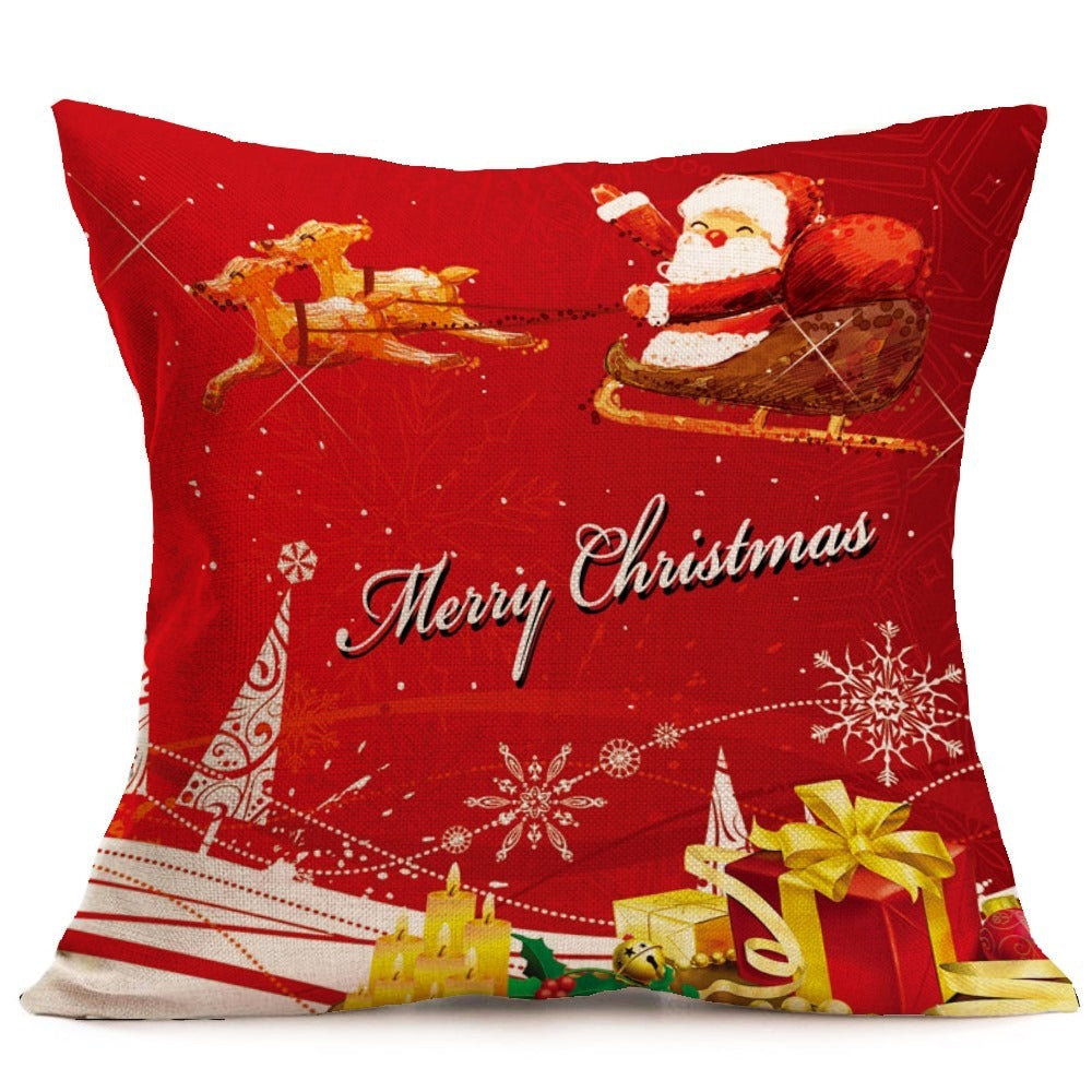 Christmas festive pattern car sofa pillow pillowcase