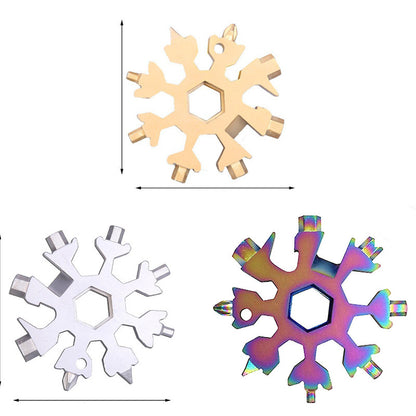 Snowflake Tool Card Portable Outdoor Emergency Octagonal Universal Snowflake