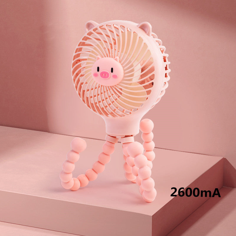 Stroller Octopus Small Fan Handheld Usb Silent Charging Large-capacity Stroller For Baby