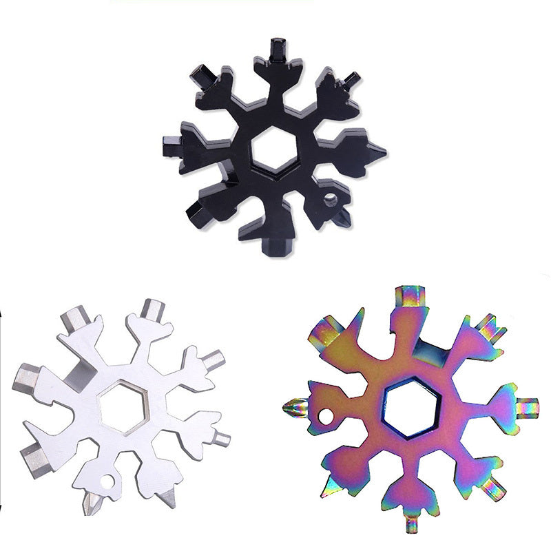 Snowflake Tool Card Portable Outdoor Emergency Octagonal Universal Snowflake