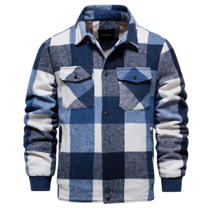 New Autumn And Winter Men's Jacket Casual Plaid Coat