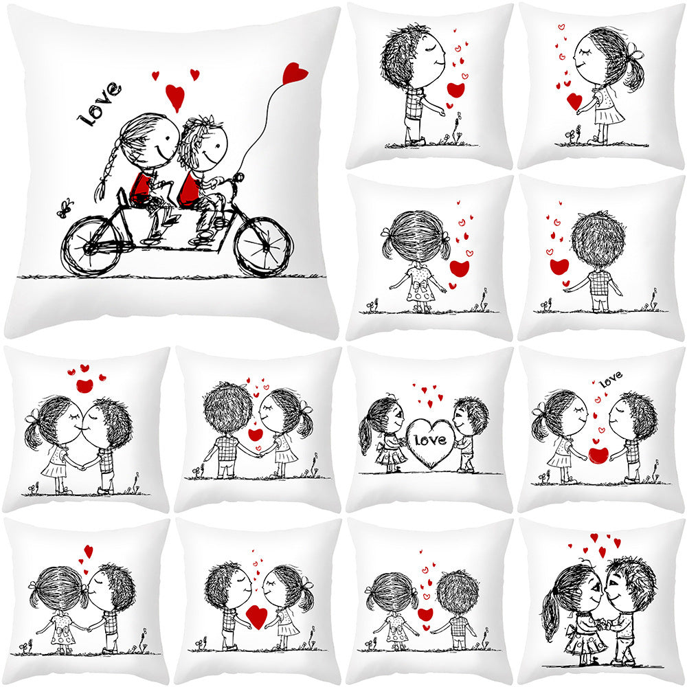 Home Valentine's Day Throw Pillow Cover