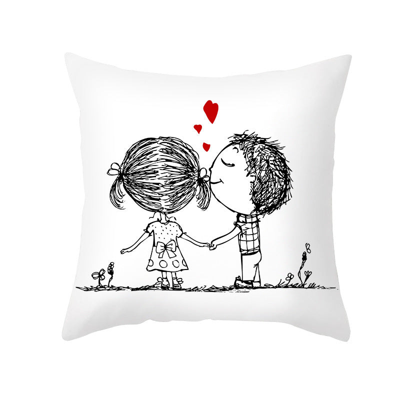 Home Valentine's Day Throw Pillow Cover