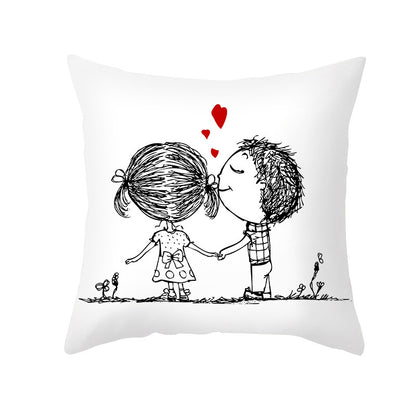 Home Valentine's Day Throw Pillow Cover