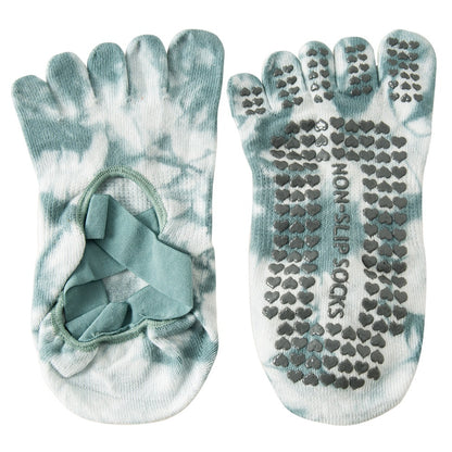 Yoga Non-slip Socks Tie-dyed Women's Five Fingers