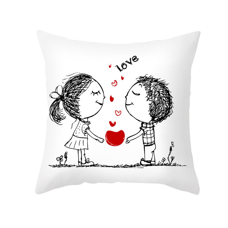 Home Valentine's Day Throw Pillow Cover