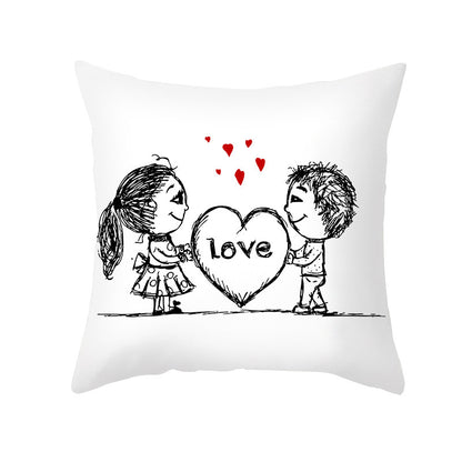 Home Valentine's Day Throw Pillow Cover