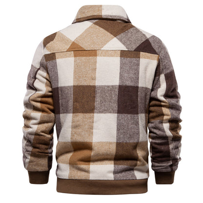 New Autumn And Winter Men's Jacket Casual Plaid Coat