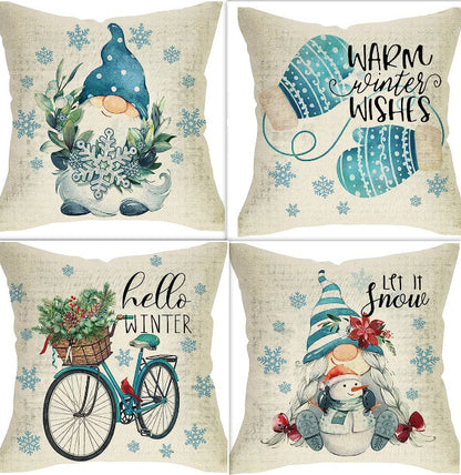 Winter Series Throw Pillow Cover Linen