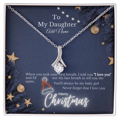 To My Daughter (Add Personalised Name) l Merry Christmas l Alluring Beauty necklace