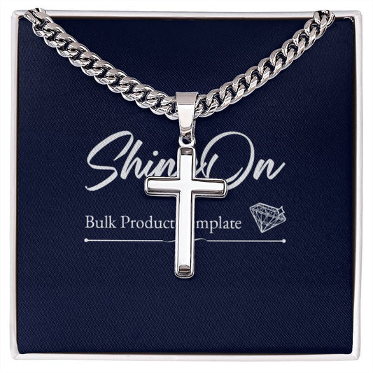 To My Dad l Personalised Cuban Chain with Artisan Cross Necklace