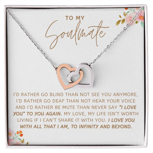 To My Soulmate l Interlocking Heart Necklace5 MC Interlocking Hearts Necklace