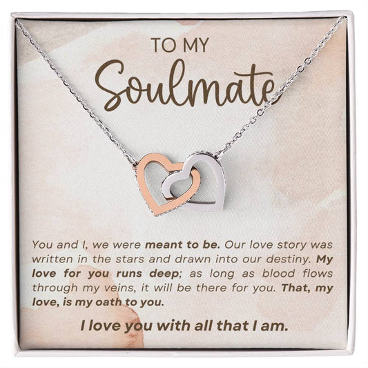 To My Soulmate l Interlocking Heart Necklace1 MC Interlocking Hearts Necklace