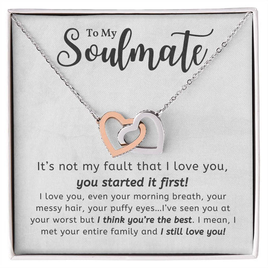 To My Soulmate l Interlocking Heart Necklace8 MC Interlocking Hearts Necklace