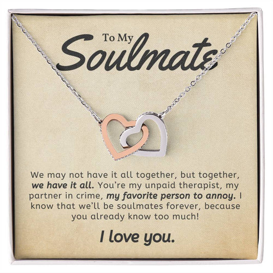 To My Soulmate l Interlocking Heart Necklace7 MC Interlocking Hearts Necklace