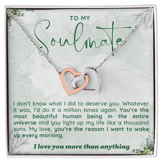 To My Soulmate l Interlocking Heart Necklace4 MC Interlocking Hearts Necklace