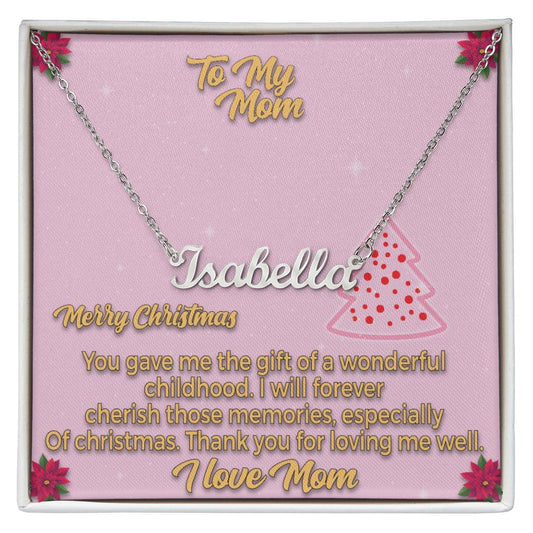 To My Mom l Merry Christmas - Personalise Name Necklace