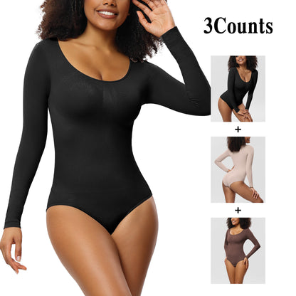 Jumpsuit Women's Bottoming Shirt Long Sleeve Corset One-piece Corset