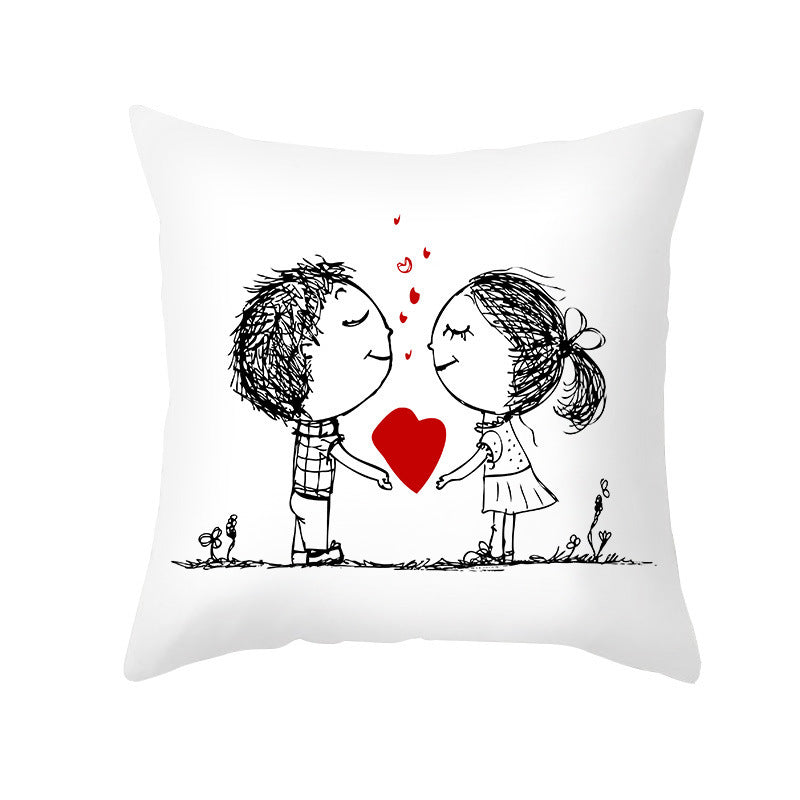 Home Valentine's Day Throw Pillow Cover