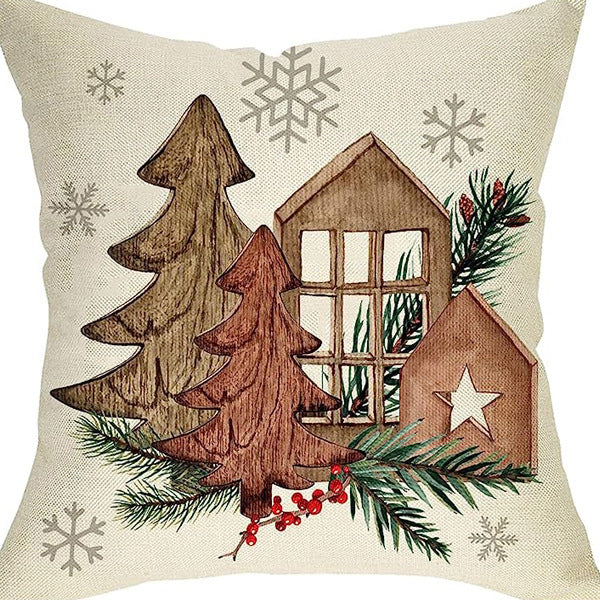 Winter Series Throw Pillow Cover Linen