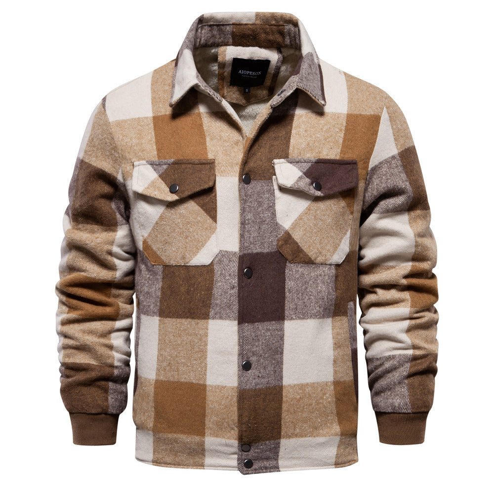 New Autumn And Winter Men's Jacket Casual Plaid Coat