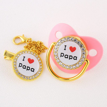 I Love PaPa Baby Bling Pacifier