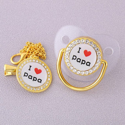 I Love PaPa Baby Bling Pacifier