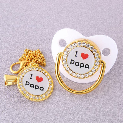 I Love PaPa Baby Bling Pacifier