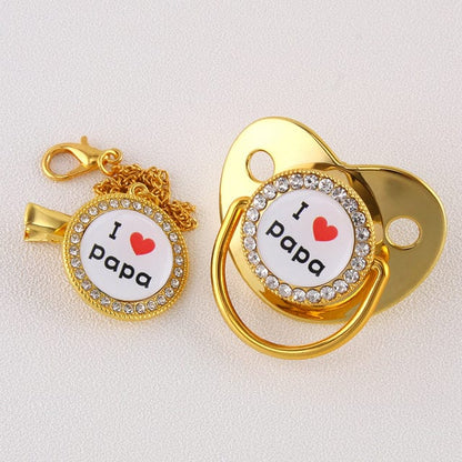 I Love PaPa Baby Bling Pacifier