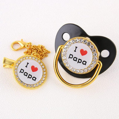 I Love PaPa Baby Bling Pacifier