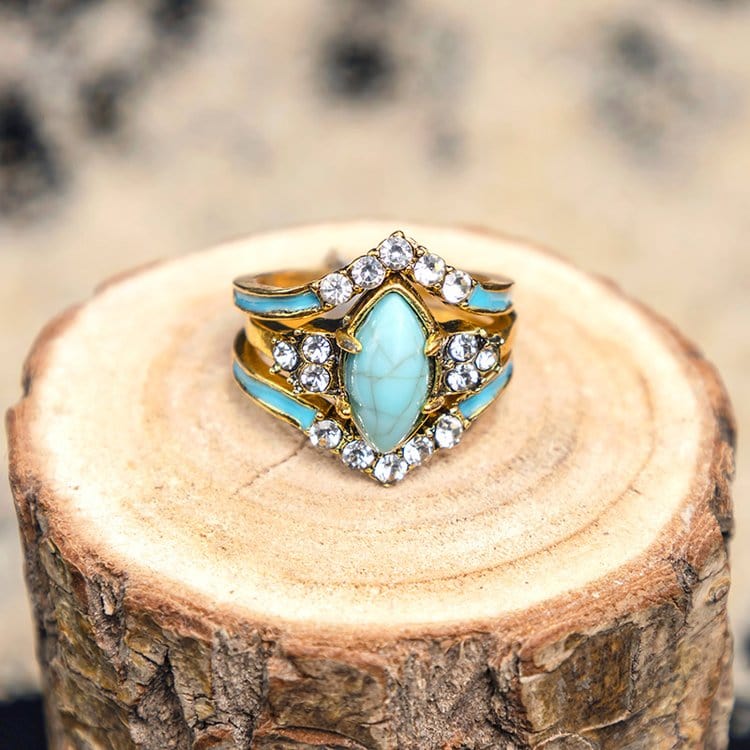 Turquoise Creative 3-Piece Ring