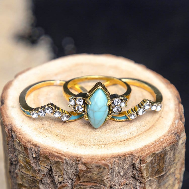 Turquoise Creative 3-Piece Ring