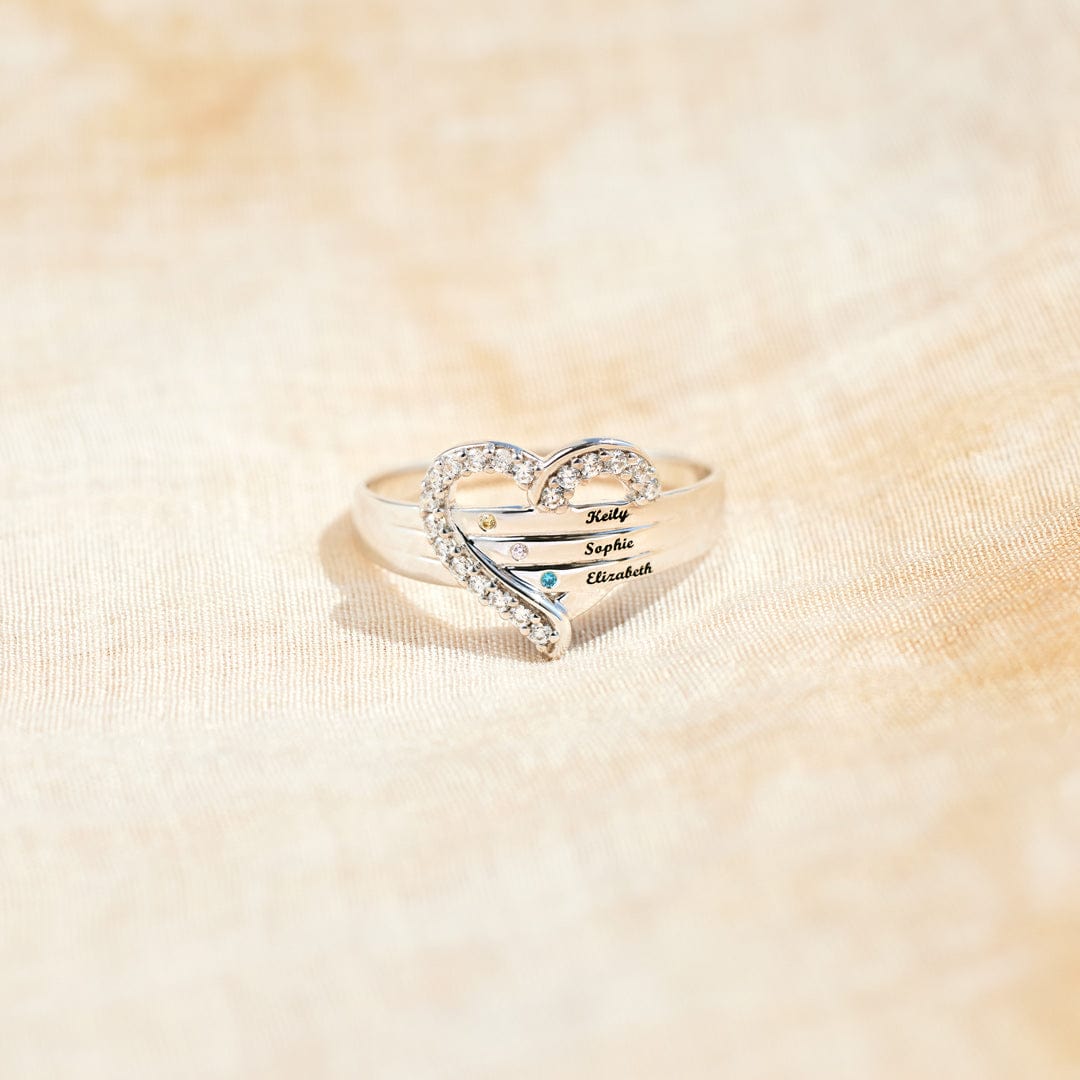 Personalised Heart Ring | upto 7 names