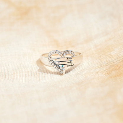 Personalised Heart Ring | upto 7 names