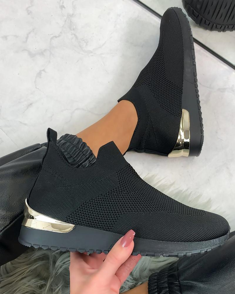 Elegant Elastic Slip-On Trainers