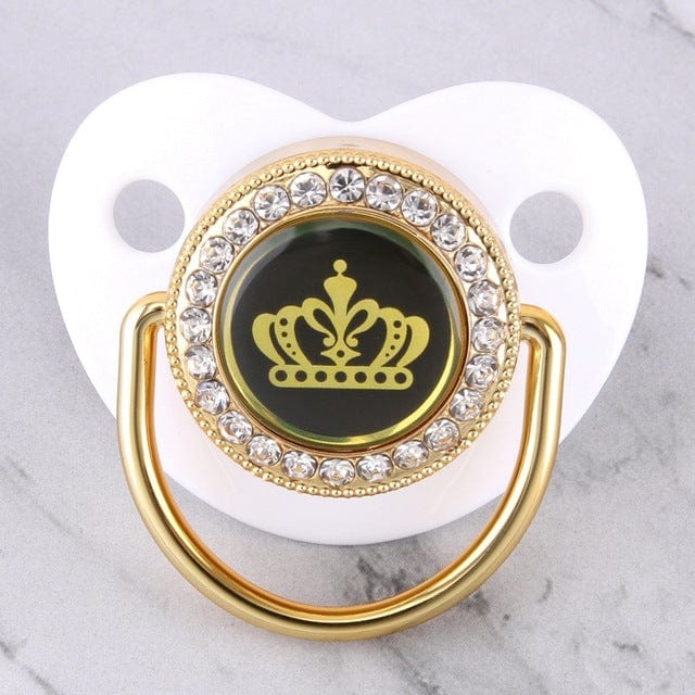 6 Colors Princess Crown Baby Pacifier BlingBling Bebe Dummy Latex Free Silicone Nipple 3 Stages 0-18 Months