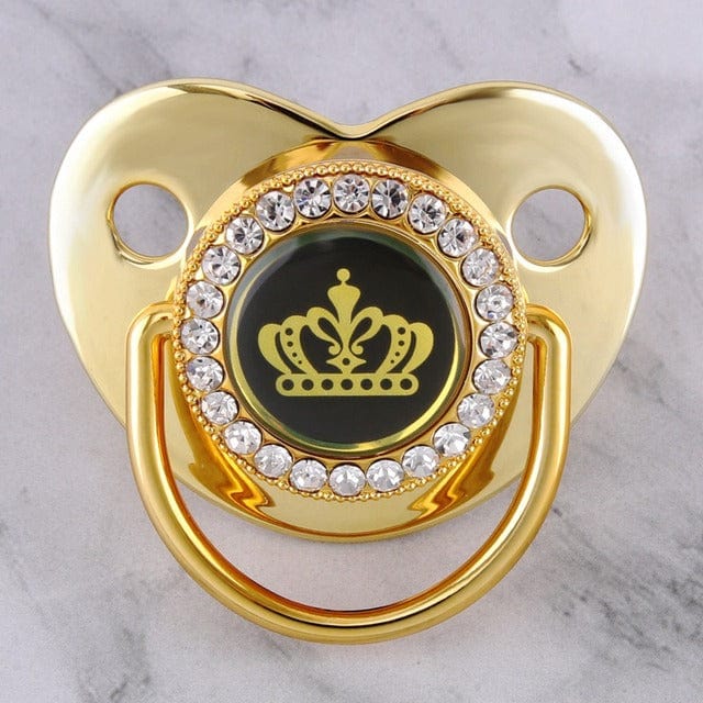 6 Colors Princess Crown Baby Pacifier BlingBling Bebe Dummy Latex Free Silicone Nipple 3 Stages 0-18 Months