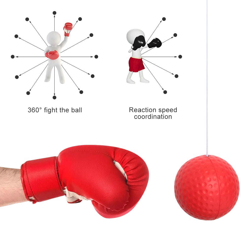 Boxing Reflex Ball Head Band Head-Mounted Boxing Speed Ball Sanda Combat Training Equipment with Bungee Cord 20G PU Foam Ball