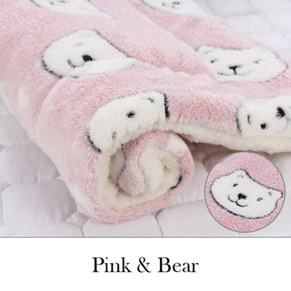 Soft Flannel Thickened Pet Soft Fleece Pad Pet Blanket Bed Mat for Puppy Dog Cat Sofa Cushion Home Rug Keep Warm Sleeping Cover